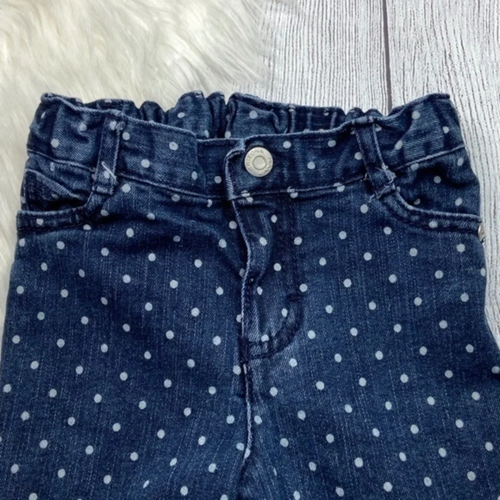 Arizona Jeans Co Skinny Jeans Toddler Girls Size 4T Polka Dot Blue Denim